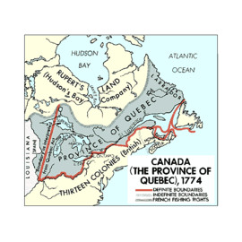 Carte de la Province de Quebec en 1774