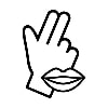 Pictogramme représentant deux mains pour symboliser les documents particulièrement adaptés aux personnes sourdes ou malentendantes